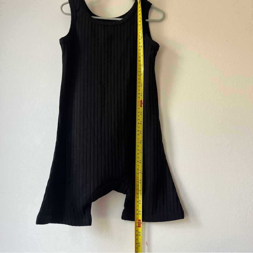 🌼 5/$20 Kids Black Ribbed Sleeveless Romper Jumpsuit Toddler Girl Size 120 4-5Y - Picture 4 of 8